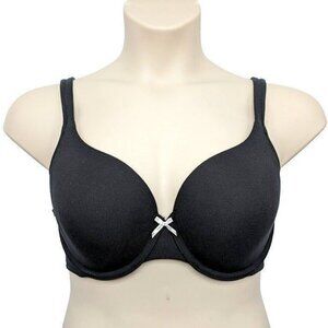 Cacique Lane Bryant Womens Bra T Shirt Cotton Blend Size 38D Black Underwire